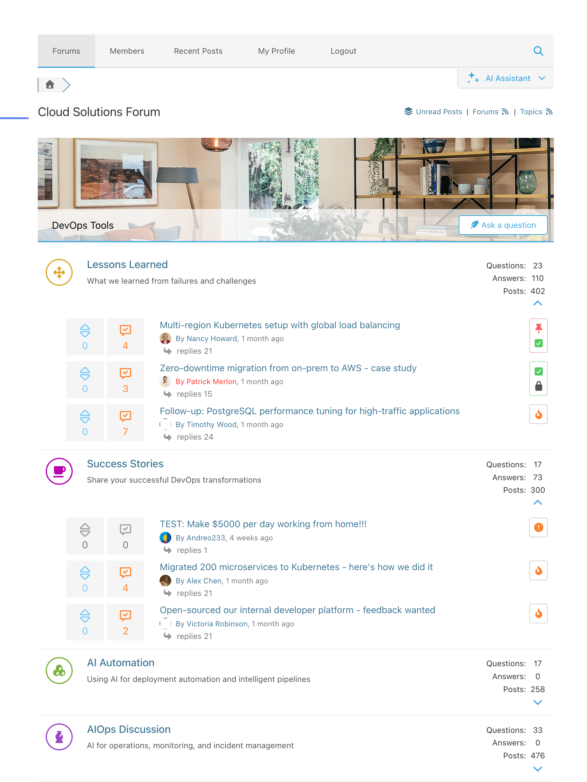 wpForo Q&A layout